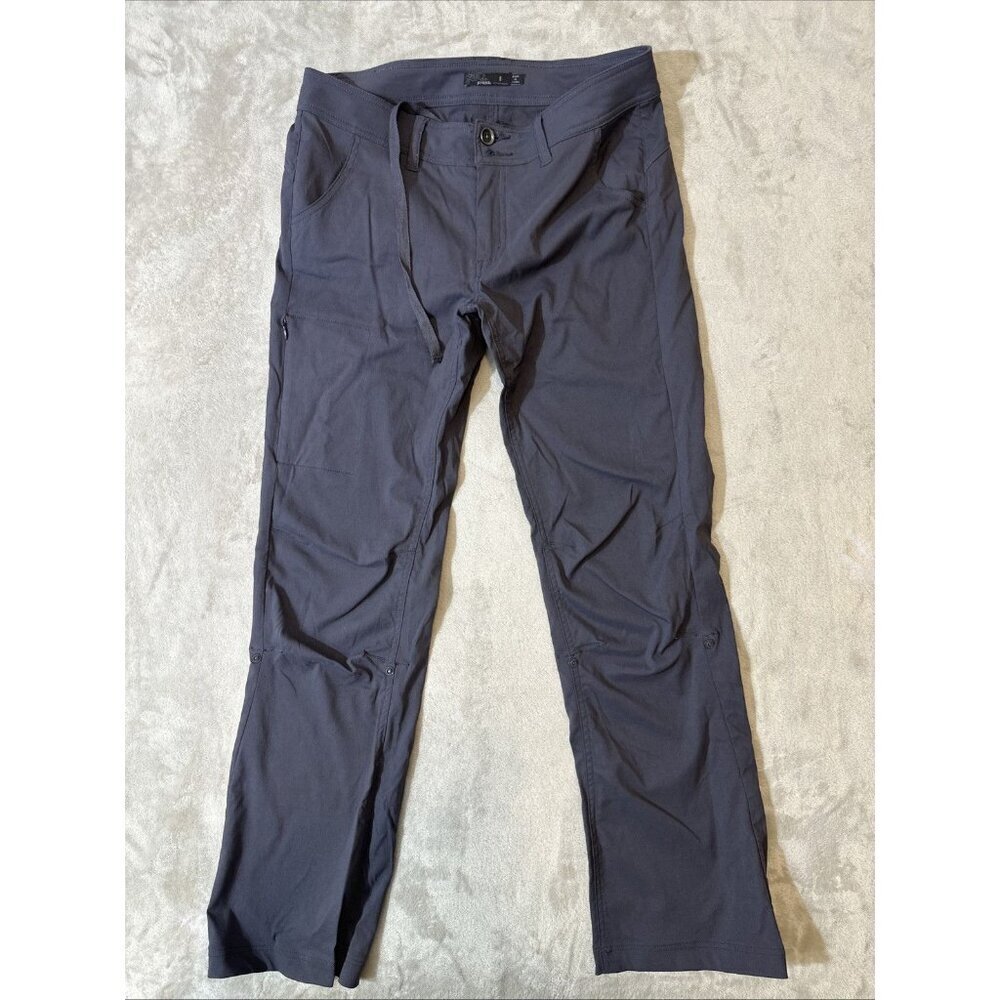 prAna Womens Hiking Pants Roll Tab Nylon Gray Size 8
